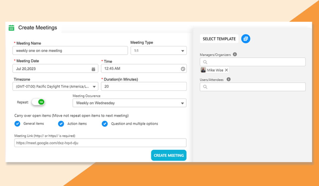 Meetings For Salesforce – Meeting